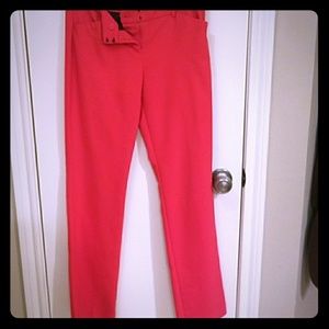 Bright coral/red dress pants